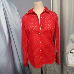 GAP Red Casual Button Down Shirt Lightweight Cotton